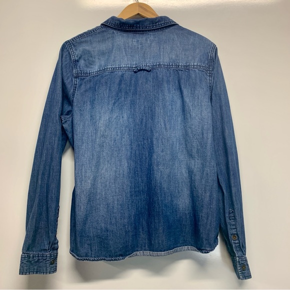 GAP Factory Blue Denim Button Down Shirt - Picture 2 of 10